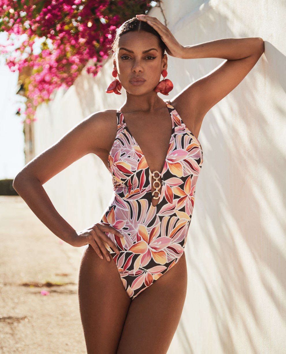DEEP NECKLINE SWIMSUIT