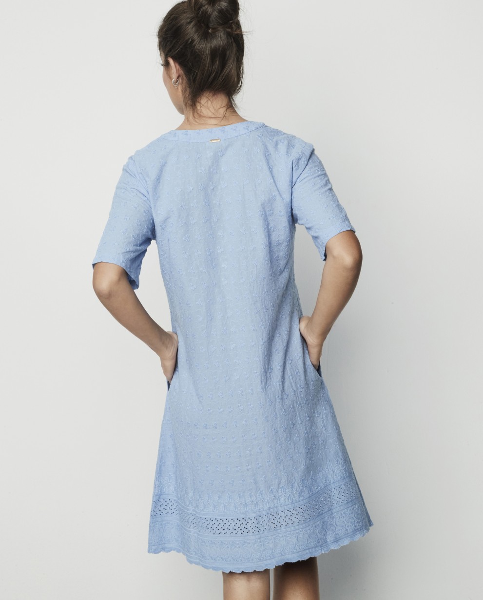 CAMICIA DA NOTTE IN COTONE RICAMATA