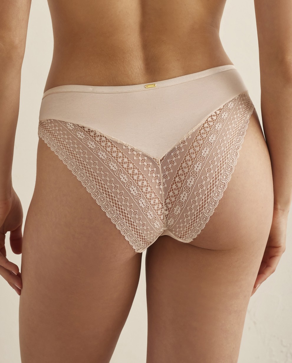 PACK BRAGA BIKINI BÁSICA ALGODÓN Y ENCAJE