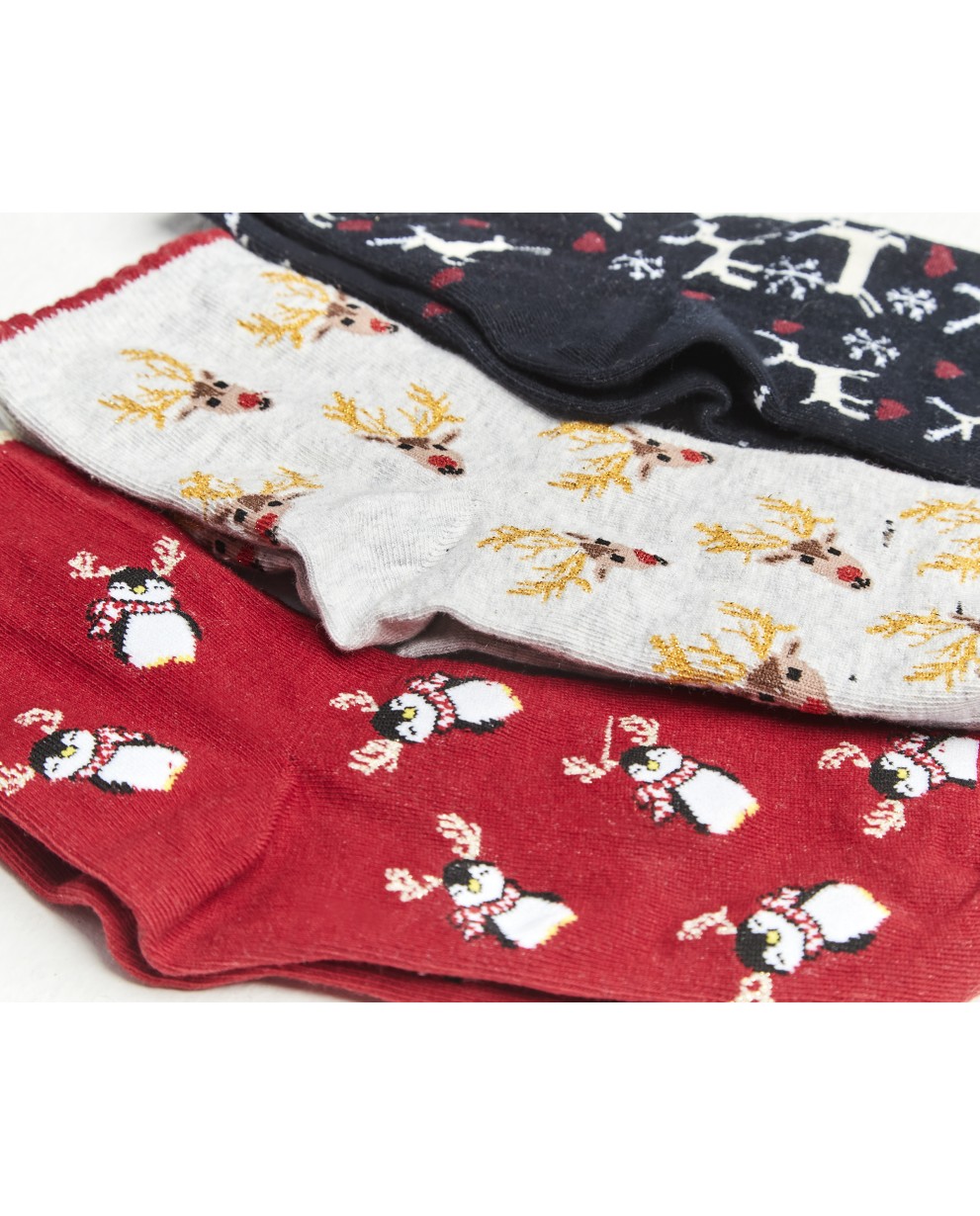 CHRISTMAS SOCKS PACK x 3