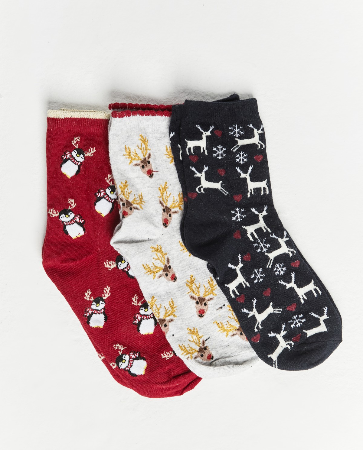CHRISTMAS SOCKS PACK x 3