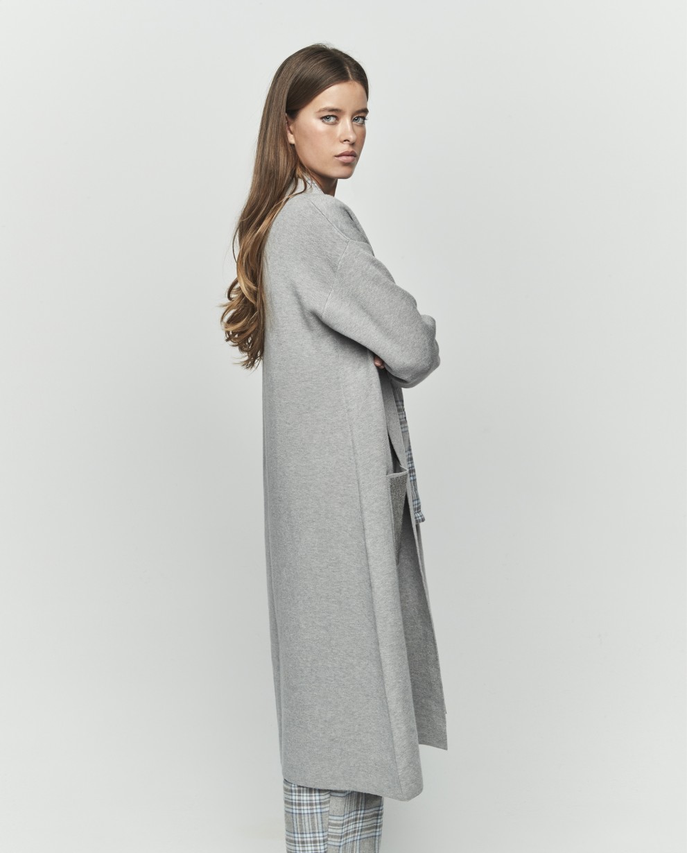 CARDIGAN CON TASCA LUCIDA