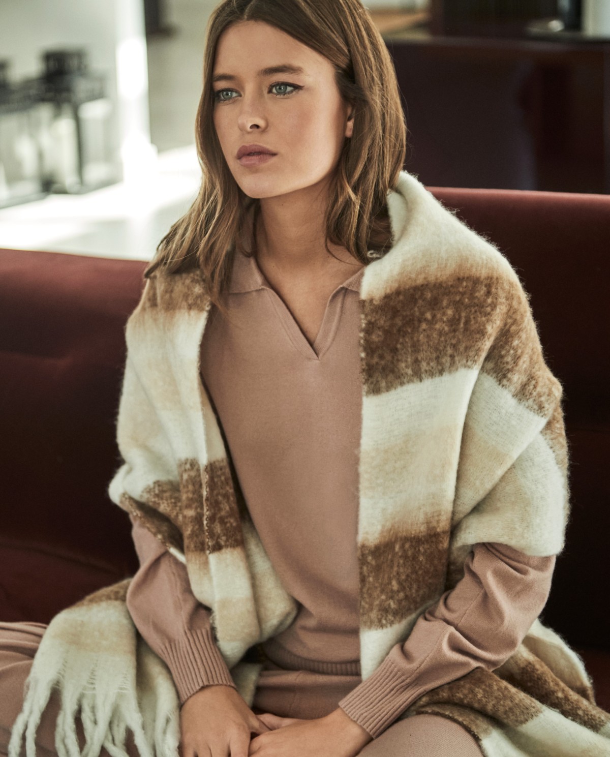 BUFANDA RAYAS CON FLECOS