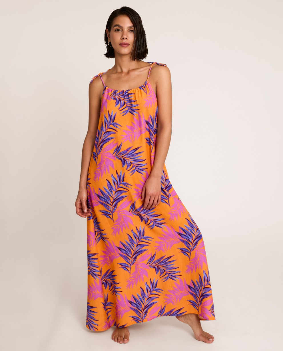 LONG HALTER NECK DRESS