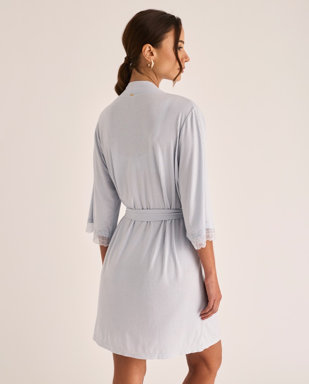 SHORT RIBBED ROBE