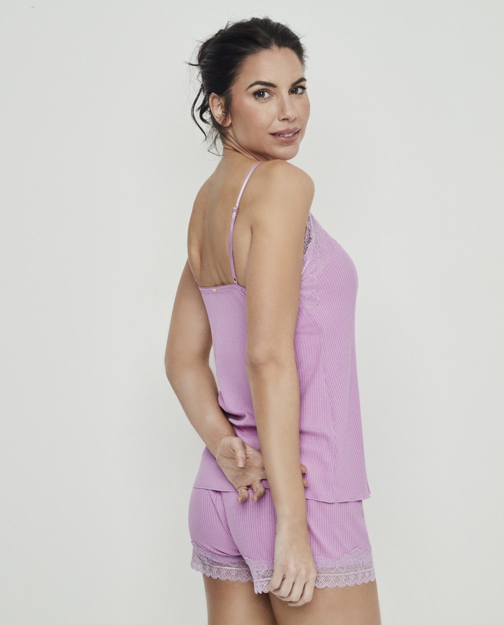 RIBBED SHORT PIJAMA WITH CUPS
