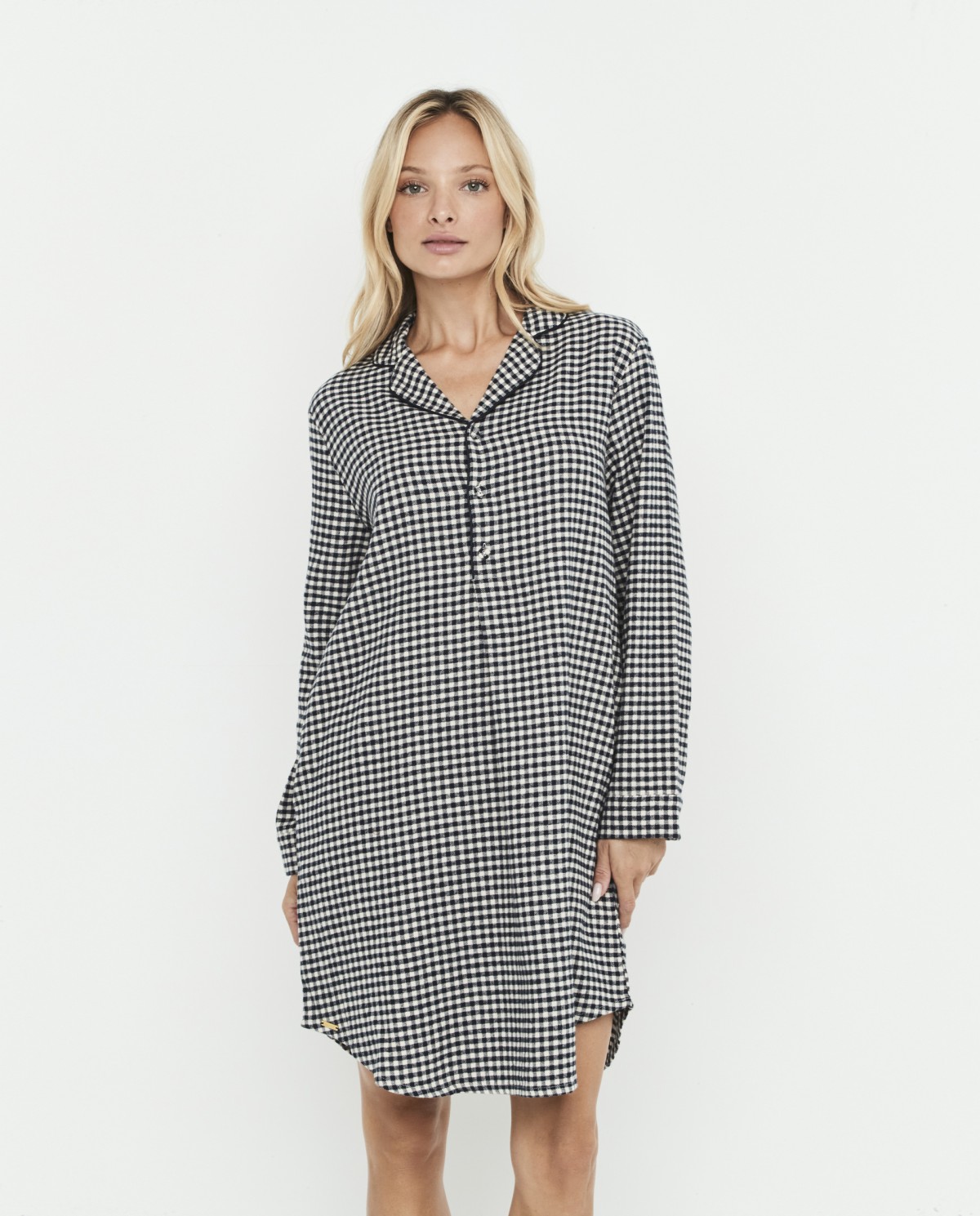 CAMICIA DA NOTTE IN RASO STILE CAMICIA