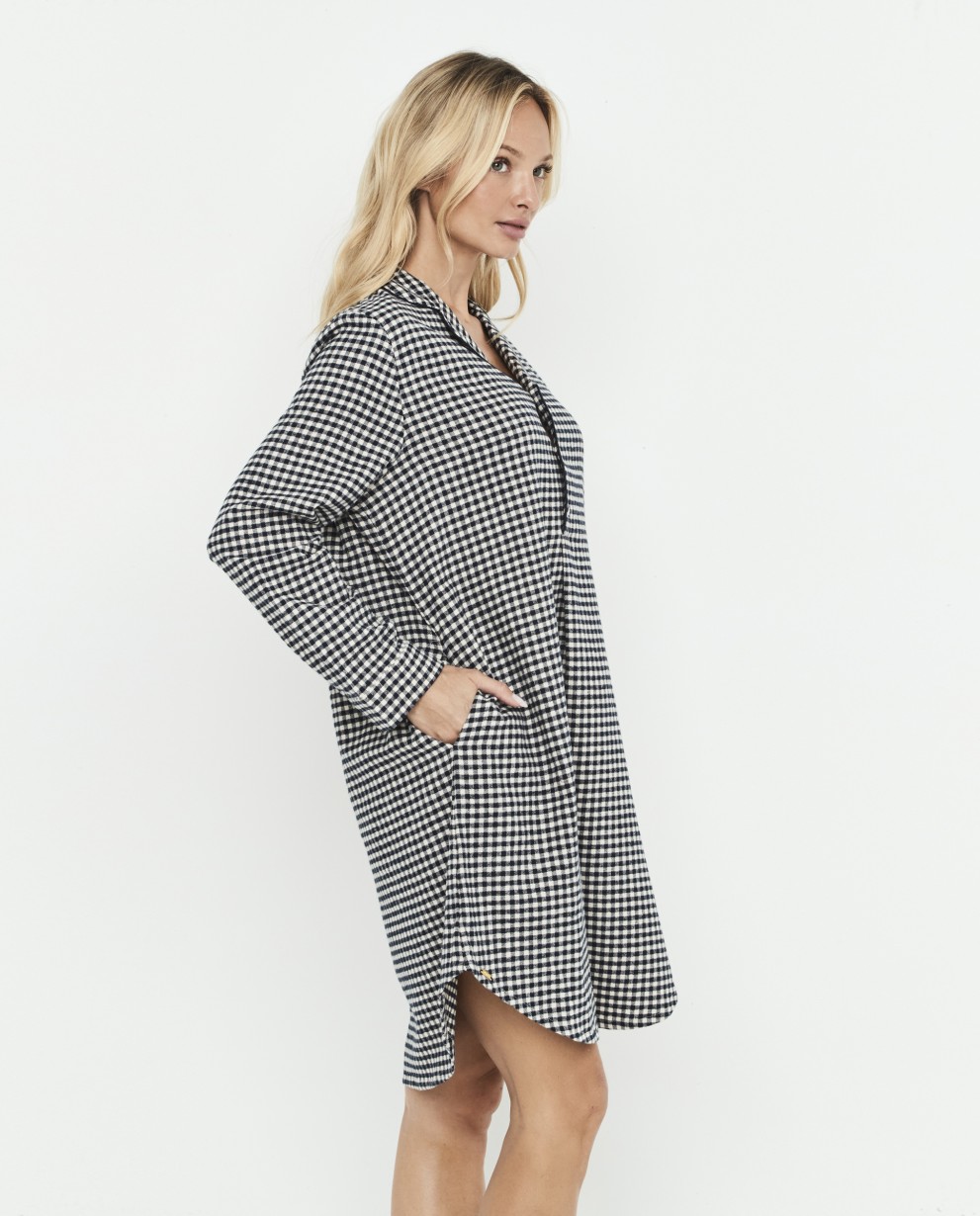 CAMICIA DA NOTTE IN RASO STILE CAMICIA