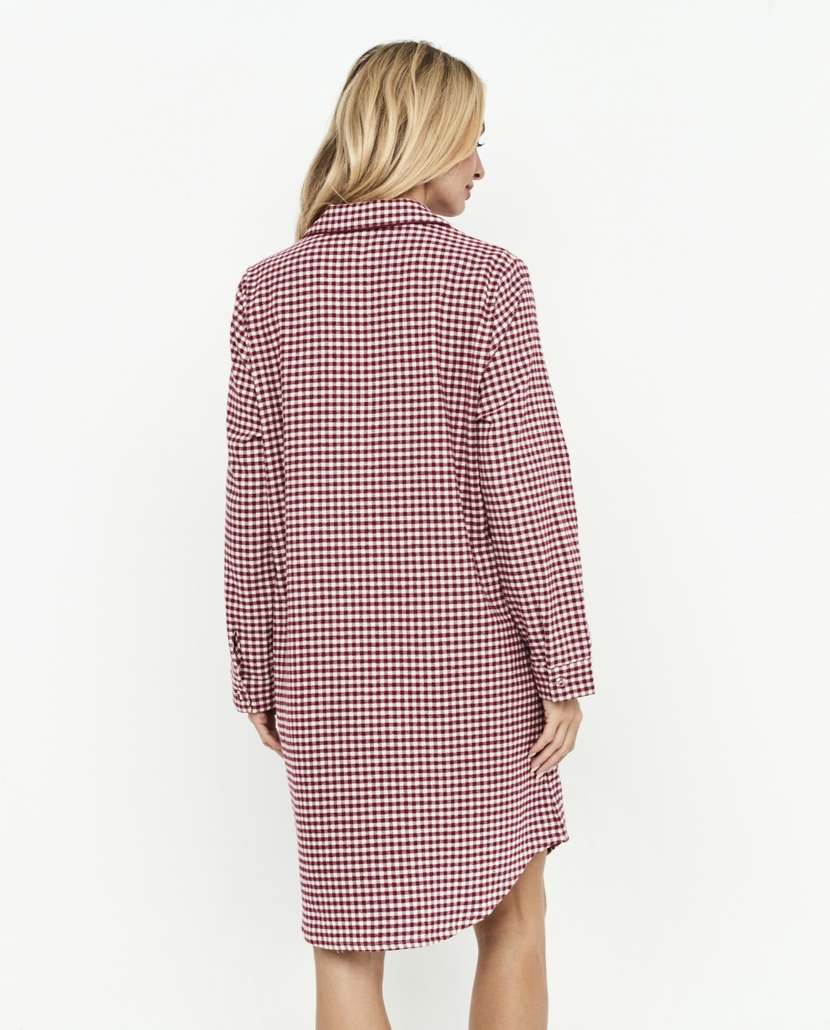 CAMICIA DA NOTTE IN RASO STILE CAMICIA