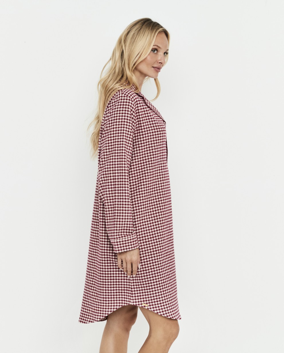 SATIN SHIRT-STYLE NIGHTDRESS