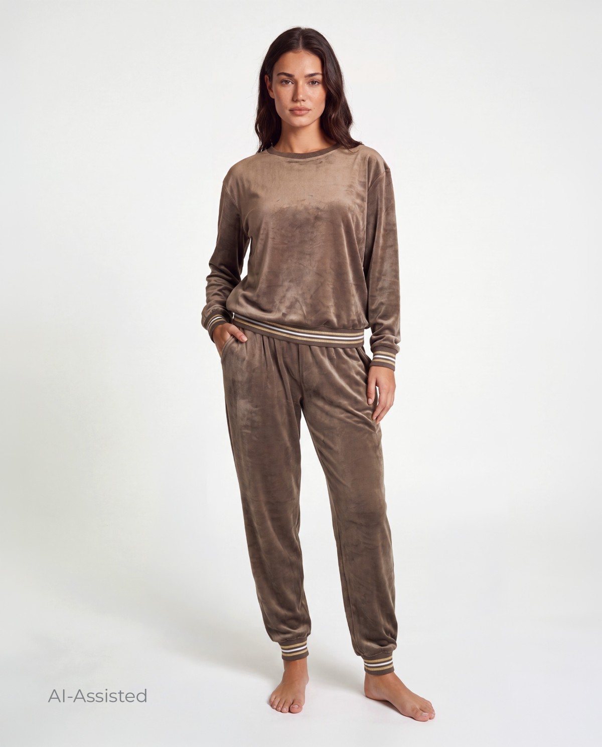 COMPLETO FELPA E PANTALONI IN VELLUTO