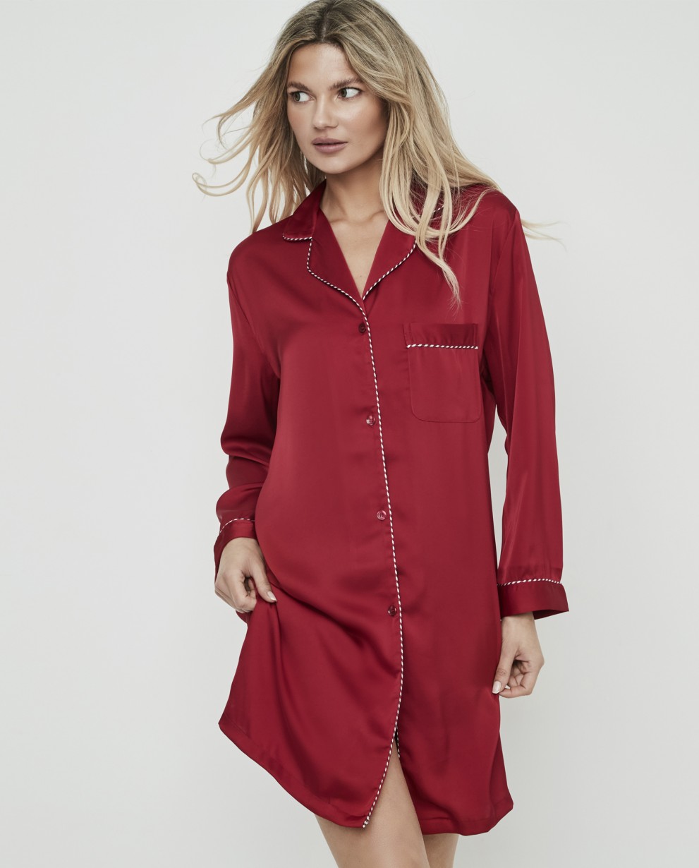 SATIN SHIRT NIGHTDRESS