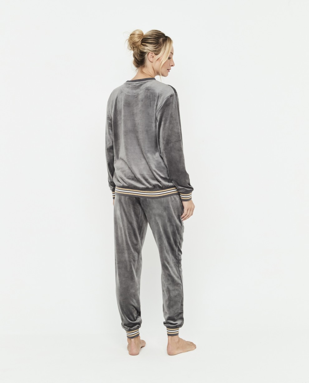 VELOUR SWEATSHIRT AND TROUSERS SET