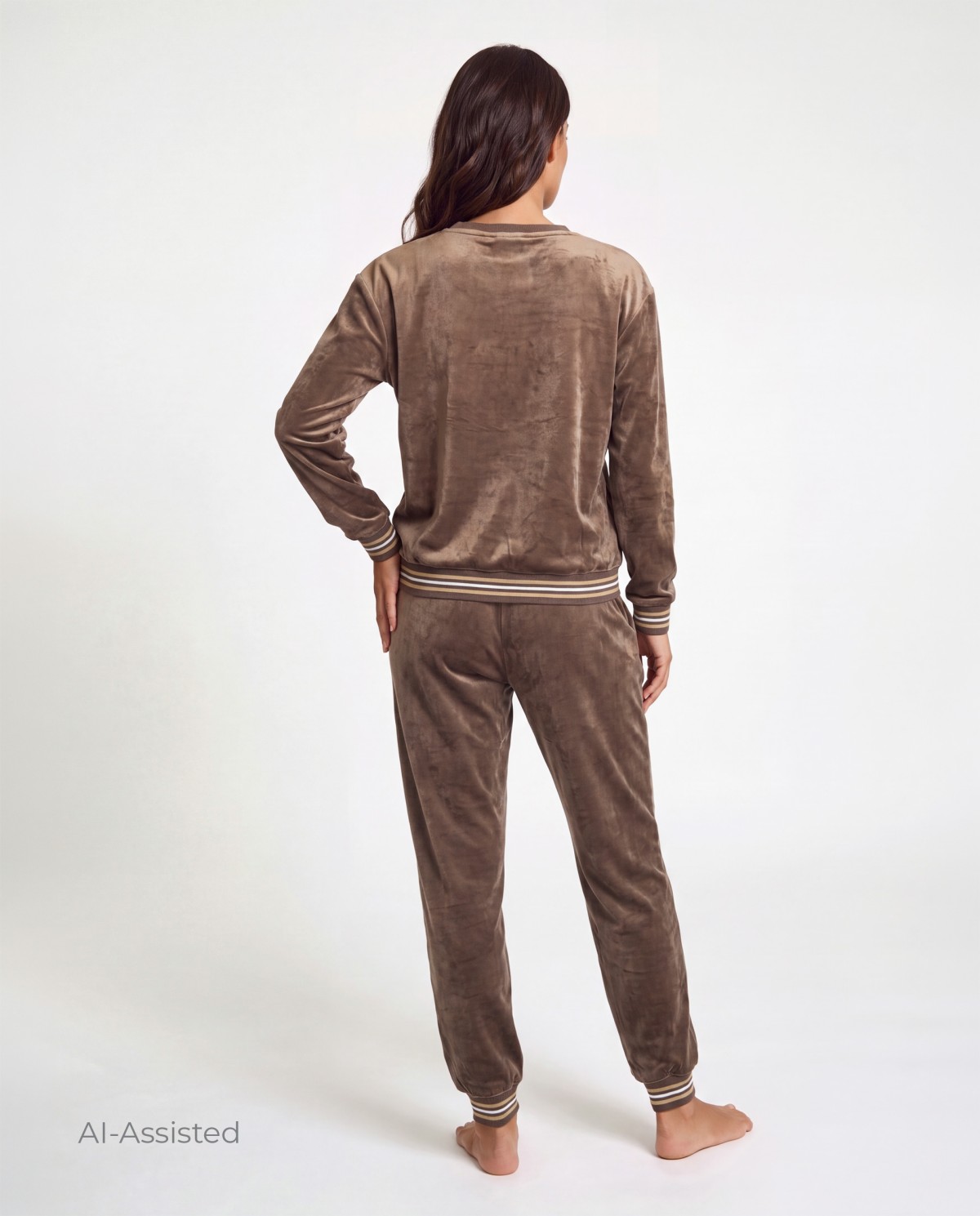COMPLETO FELPA E PANTALONI IN VELLUTO