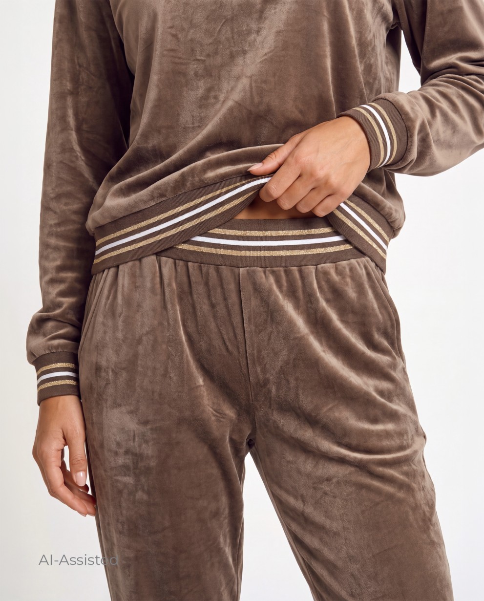 COMPLETO FELPA E PANTALONI IN VELLUTO