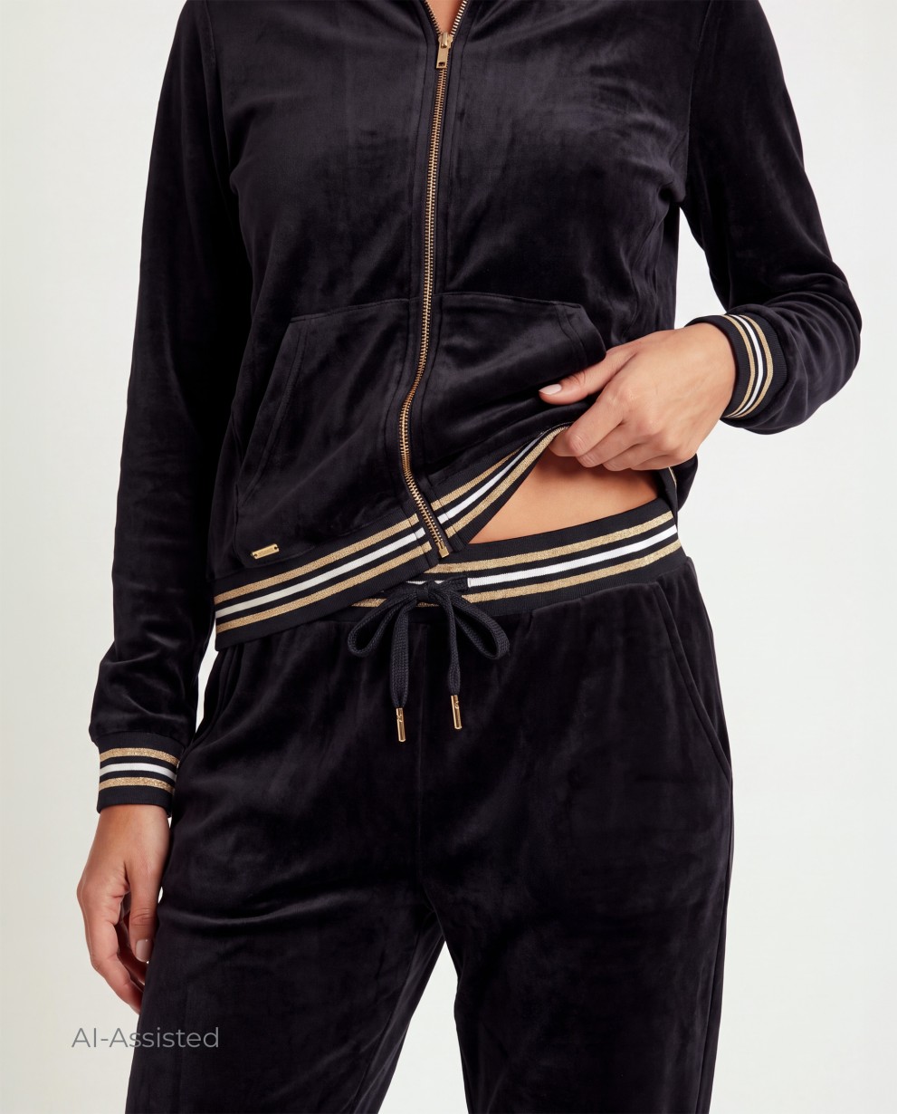 VELOUR JACKET AND TROUSERS SET