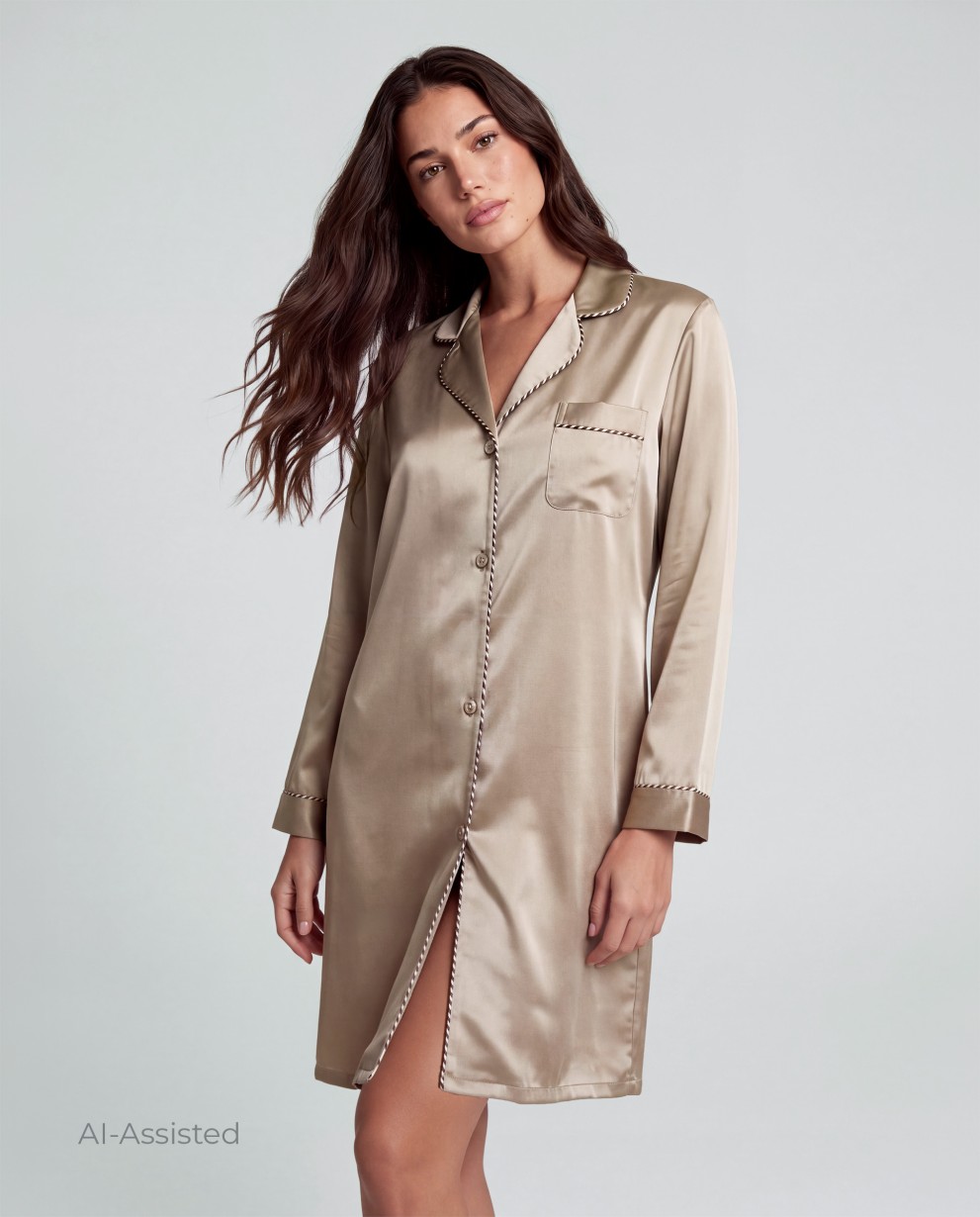 CAMISÓN CAMISERO SATINADO